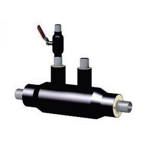 Кран шаровой с воздушником ППУ ОЦ тип 1 Ст10 LD 32х32х5х2100 мм ГОСТ 10704-91