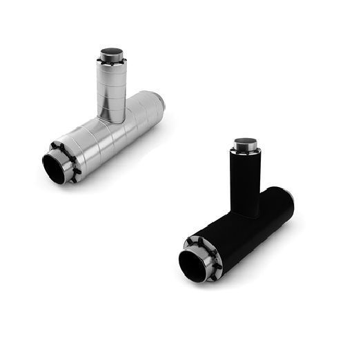 Тройник стальной с шаровым краном воздушника ППУ ПЭ тип 1 09Г2С 32х3,5х25х25х541х1160 мм ГОСТ 8732-78