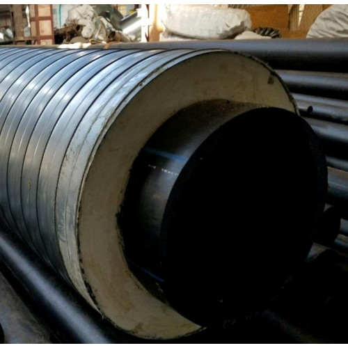 Труба в ППУ изоляции ПНД оцинкованная SDR 17 10 PN ПЭ 100 125х7,4х225х0,6х49,4 мм