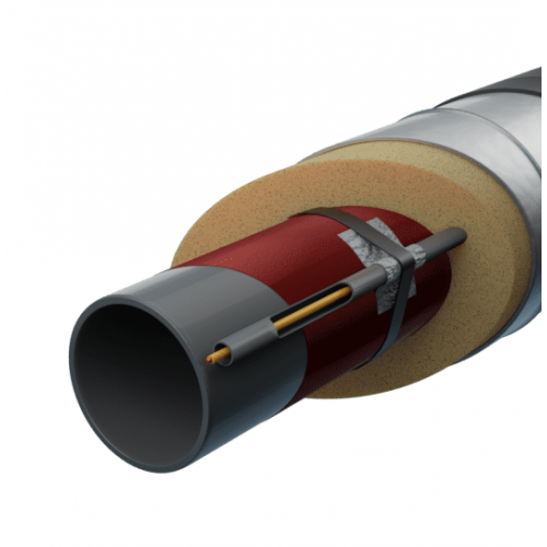 Труба в ППУ изоляции с греющим кабелем в полиэтиленовой оболочке тип 1 Ст3сп Ду40 48х3 мм ГОСТ 3262-75